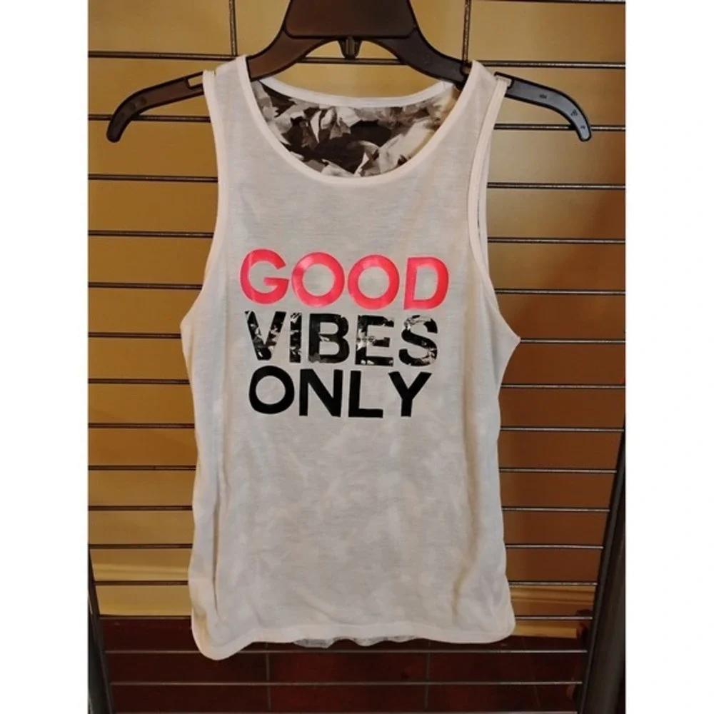 Old‎ Navy Active Girls Tank Top Bundle Orange Space Dye & Good Vibes Only XL 14